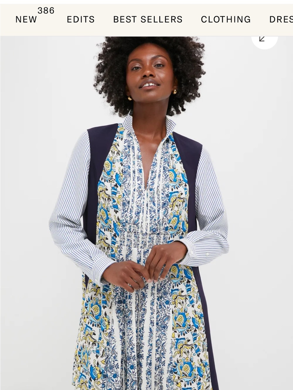 Tuckernuck Goldenrod Chintz Stripe Benji Dress